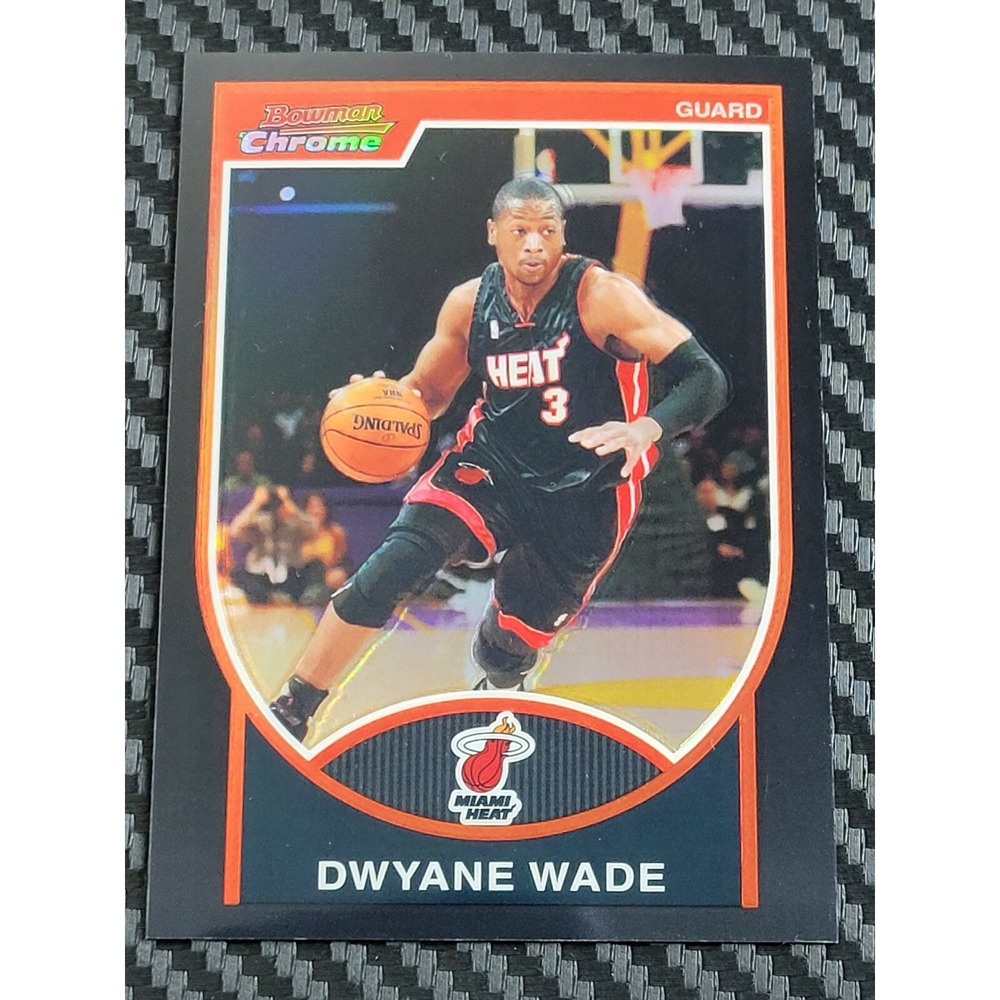 2007-08 BOWMAN CHROME DWYANE WADE BLACK REFRACTOR #D/199 RARE CARD!